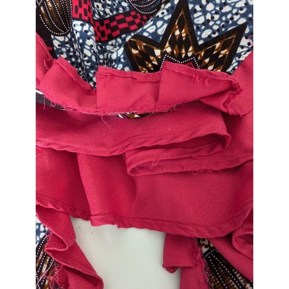 70s‎ Boho Patchwork Print Maxi Dress Medium Handmade Hippie Cottage Festival - Picture 5 of 6